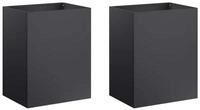 vidaXL Blumentopf Garten-Pflanzgef&auml;&szlig; 2 stk. Schwarz 40 x 30 x 40 cm (2 St)