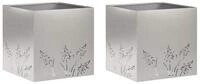 vidaXL Blumentopf Garten-Pflanzgef&auml;&szlig; 2 Stk. Silber 50 x 50 x 49 cm Edelstahl...
