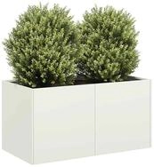 vidaXL Hochbeet vidaXL Pflanzk&uuml;bel Wei&szlig; 80x40x40 cm Kaltgewalzter Stahl