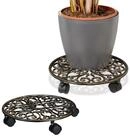 relaxdays Pflanzenroller 2er Set Gusseisen, (2-St., 2er Set), Bronze