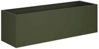 vidaXL Blumentopf Garten-Pflanzgef&auml;&szlig; Olivgr&uuml;n 80 x 30 x 30 cm Kaltgewalzter...
