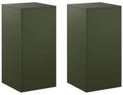 vidaXL Blumenst&auml;nder Pflanzenst&auml;nder 2 pcs Olivgr&uuml;n 40 x 40 x 80 cm Stahl (2...