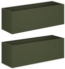 vidaXL Blumentopf Garten-Pflanzgef&auml;&szlig; 2 stk. Olivgr&uuml;n 40 x 20 x 20 cm (2 St)