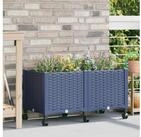 vidaXL Hochbeet vidaXL Gartenpflanzer mit R&auml;dern Blaugrau 80 x 40 x 48 cm PP