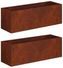 vidaXL Blumentopf Garten-Pflanzgef&auml;&szlig; 2 stk. Rostoptik 60 x 20 x 20 cm (2 St)