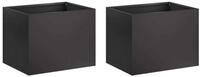 vidaXL Blumentopf Garten-Pflanzgef&auml;&szlig; 2 stk. Schwarz 40 x 30 x 30 cm (2 St)