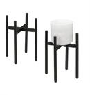 relaxdays Blumenst&auml;nder Verstellbarer Pflanzenst&auml;nder 2er Set (2 St), schwarz