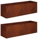 vidaXL Blumentopf Garten-Pflanzgef&auml;&szlig; 2 stk. Rostoptik 100 x 30 x 30 cm (2 St)
