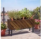 MCW Blumenst&auml;nder MCW-P87, Stilvolle Kombination aus Holz und Metall, modernes