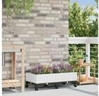 vidaXL Hochbeet vidaXL Gartenpflanzer mit R&auml;dern Wei&szlig; 80 x 40 x 33 cm PP