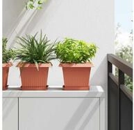 vidaXL Hochbeet vidaXL Quadratisches Blumentablett 24 stk. Ziegelrot 18 x 18 x...