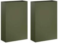 vidaXL Blumentopf Garten-Pflanzgef&auml;&szlig; 2 stk. Olivgr&uuml;n 50 x 20 x 75 cm (2 St)
