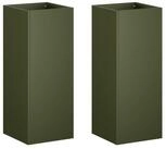 vidaXL Blumentopf Garten-Pflanzgef&auml;&szlig; 2 stk. Olivgr&uuml;n 20 x 20 x 50 cm (2 St)