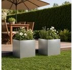 vidaXL Hochbeet vidaXL Garten-Pflanzgef&auml;&szlig; 2 stk. Silber 20 x 20 x 20 cm