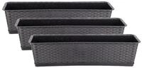 BigDean Blumenkasten 3er Set Pflanzkasten mit Untersetzer 70 cm lang...