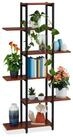relaxdays Blumenst&auml;nder Pflanzenregal mit 6 Ablagen, dunkelbraun