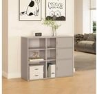 en.casa Aktenschrank &raquo;Kliri&laquo; mit 3 T&uuml;ren Stahl 100 x 32 x 81 cm Kamelfarben