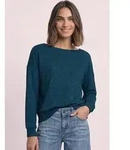 STREET ONE Langarmshirt aus Jersey in Unifarbe blau 34 EU