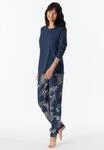 Schlafanzug SCHIESSER "Comfort Essentials", Damen, Gr. 36, blau (801, admiral),