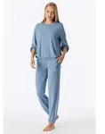 Schiesser Pyjama Casual Fashion Rundhalsausschnitt, Modal-Qualit&auml;t blau|grau S...