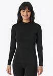 Langarmshirt SCHIESSER "Invisible Soft Warming", Damen, Gr. 36, schwarz (000,