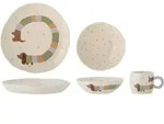 Bloomingville Fr&uuml;hst&uuml;cks-Geschirrset Charlie, Steingut beige|wei&szlig;