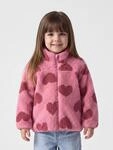 Pl&uuml;schjacke NAME IT "NMFMONICA TEDDY JACKET AOP NOOS", M&auml;dchen, Gr. 110, pink