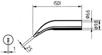 Ersa L&ouml;tkolben Ersa 0832WD L&ouml;tspitze Mei&szlig;elform, gebogen Inhalt 1 St., 0832WD