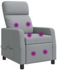 vidaXL Sessel Massage Relaxsessel Hellgrau Stoff (1-St)