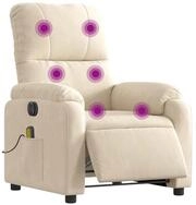 vidaXL Sessel Massagesessel Elektrisch Beige Mikrofasergewebe (1-St)