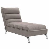 vidaXL Chaiselongue Massage-Chaiselongue mit Kissen Taupe Stoff, 1 Teile
