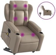 vidaXL Massagesessel, Relaxsessel mit Aufstehhilfe Elektrisch Cappuccino...