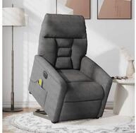 vidaXL Sessel vidaXL Massagesessel Aufstehhilfe Elektrisch Dunkelgrau