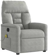 vidaXL Sessel Massagesessel Hellgrau Mikrofasergewebe (1-St)