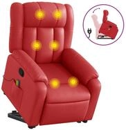 vidaXL Sessel Massagesessel mit Aufstehhilfe Rot Kunstleder (1-St)