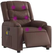 vidaXL Sessel Massagesessel Elektrisch Braun Kunstleder (1-St)