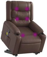 vidaXL Sessel Massagesessel mit Aufstehhilfe Braun Kunstleder (1-St)