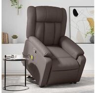 vidaXL Sessel vidaXL Massagesessel mit Aufstehhilfe Braun Kunstleder