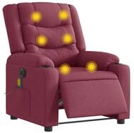 vidaXL Massagesessel, Massagesessel Elektrisch Weinrot Stoff