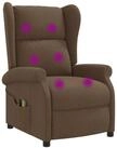 vidaXL Massagesessel Wing Back elektrischer Massagesessel Braun Stoff (1-St)