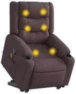 vidaXL Massagesessel, Massagesessel mit Aufstehhilfe Dunkelbraun Stoff