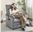 HOMCOM Massagesessel Relaxsessel, Heizung, TV-Sessel, Kratzfeste Samtoptik, Grau