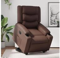vidaXL Sessel vidaXL Relaxsessel mit Aufstehhilfe Elektrisch Braun Kunstleder