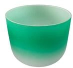 FAME Klangschalen,Crystal Singing Bowl 11 Zoll Gr&uuml;n F4 440 Hz Quarz Klangschale