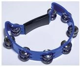 FAME Tambourine,Hand Tambourine Blau Doppelreihige Stahl-Schellen Halbmondform
