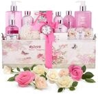 BRUBAKER Pflege-Geschenkset Damen Dusch- und Badeset - Rose Pflegeset, 17-tlg.,