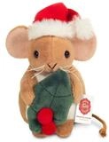 Teddy Hermann&reg; Kuscheltier Weihnachtsmaus mit Mistelblatt 11 cm Stoffmaus