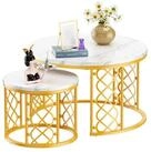 OKWISH Couchtisch 2-tlg. 70x70x45 cm und 45x45x37 cm mit platzsparendem...