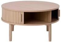 Selsey Couchtisch META, Runder Couchtisch mit Stauraum, gebleichte Eiche, &Oslash; 85...