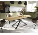 DELIFE Esstisch Edge, Boot 180-220x100 cm Keramik Laminam&reg; Sabbia Eichefarbig